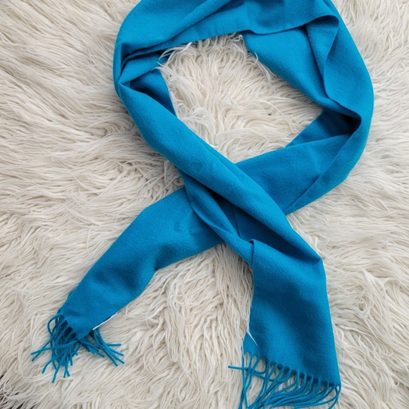 Coach Turquoise Scarf with Fringe - Picture 2 of 8